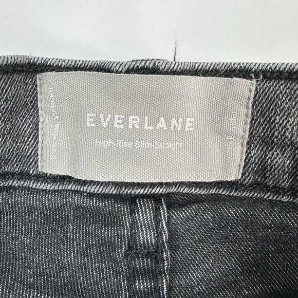 Everlane Women’s Black High-Rise Slim‎ Straight Minimalist Jean W23-25/L27.6 - Picture 5 of 11